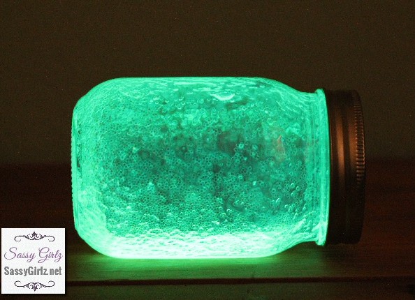 Crafts For Kids Tutorial Sham-ROCK Glowing Glitter Wishes In A Jar